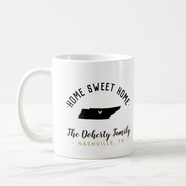 Tennessee Home Sweet Home Family Monogram Mug (Left)