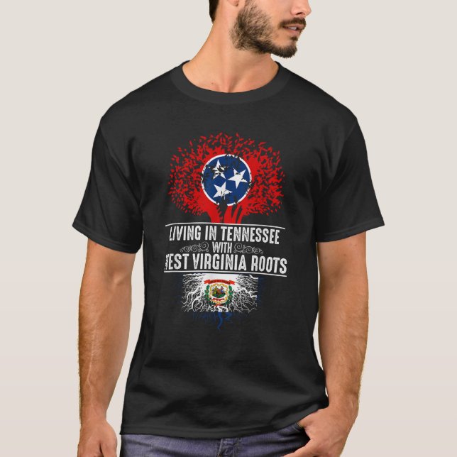 Tennessee Home West Virginia Roots State Tree Gift T-Shirt (Front)