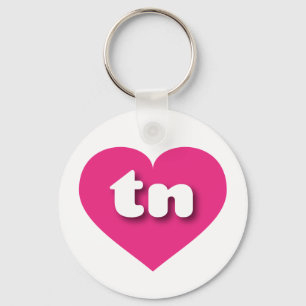 Tennessee hot pink heart - I love tn Key Ring