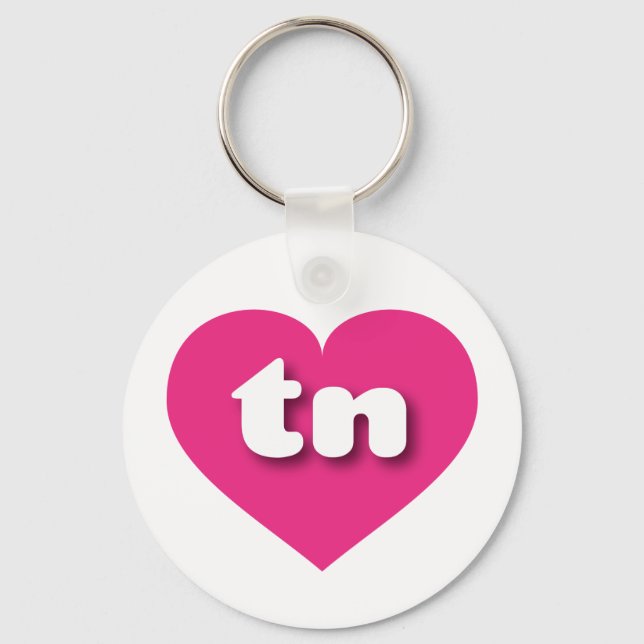 Tennessee hot pink heart - I love tn Key Ring (Front)