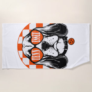 Tennessee Hound Orange White Rocky Top TN Dog Beach Towel