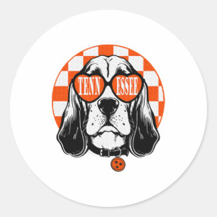 Tennessee Hound Orange White Rocky Top TN Dog Classic Round Sticker