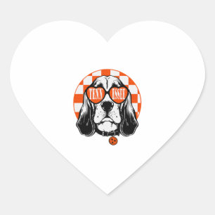 Tennessee Hound Orange White Rocky Top TN Dog Heart Sticker