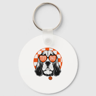 Tennessee Hound Orange White Rocky Top TN Dog Key Ring