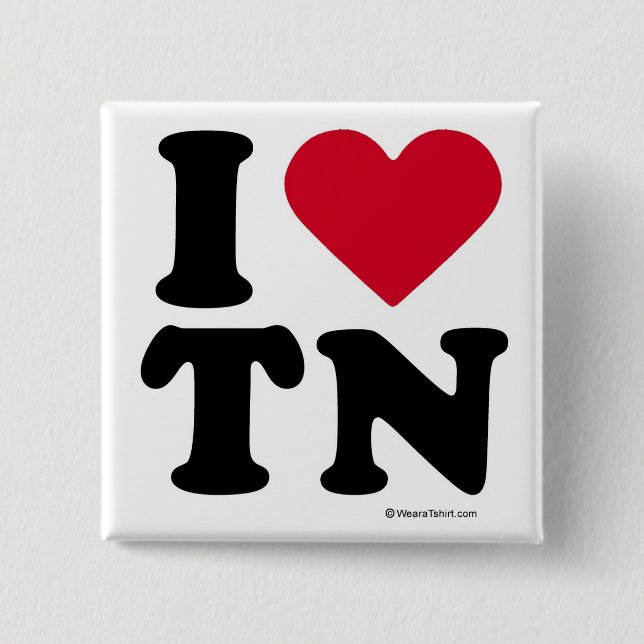 TENNESSEE - "I LOVE TN" "I LOVE TENNESSEE" 15 CM SQUARE BADGE (Front)