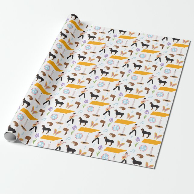 Tennessee Icons Wrapping Paper (Unrolled)