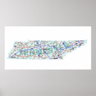 Tennessee Interstate Map Print