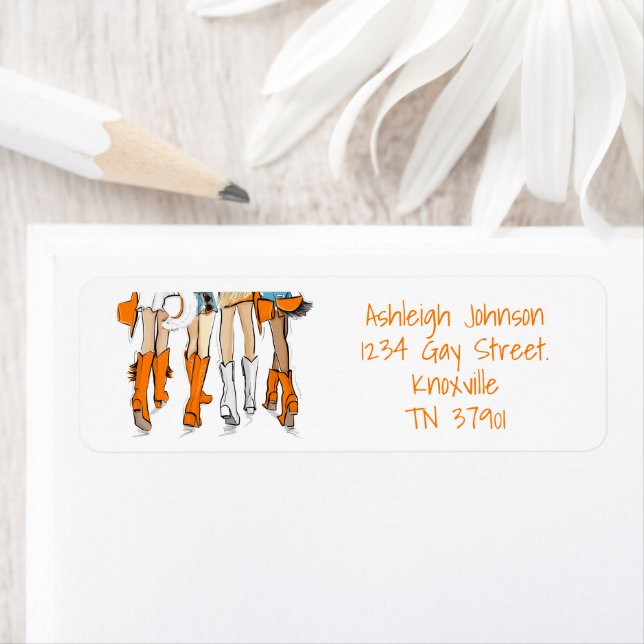 Tennessee Ladies Cowboy Boots Orange Fashion Name (Insitu)