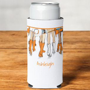 Tennessee Ladies Cowboy Boots Orange Fashion Name Seltzer Can Cooler