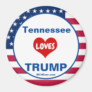 Tennessee LOVES TRUMP Patriotic Fridge Magnet