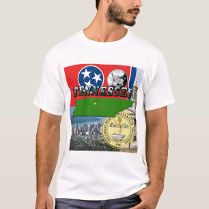 Tennessee Map, Flag, State Seal and Pictures T-Shirt