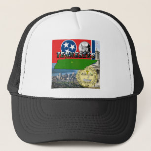 Tennessee Map, Flag, State Seal and Pictures Trucker Hat