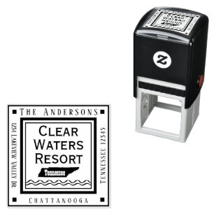 Tennessee Map Lake House Return Address Square Self-inking Stamp