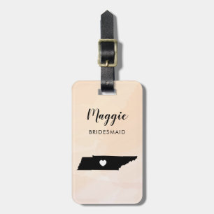 Tennessee Map Luggage Tag, Wedding Party Welcome Tag