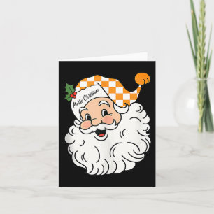 Tennessee Merry Christmas Santa Checkerboard Orang Card