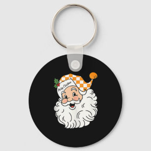 Tennessee Merry Christmas Santa Checkerboard Orang Key Ring