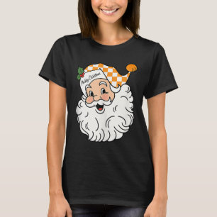 Tennessee Merry Christmas Santa Checkerboard Orang T-Shirt