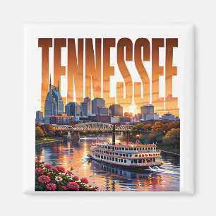 Tennessee Nashville Riverfront Music City Views Magnet