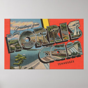 Tennessee - Norris Dam - Large Letter Scenes Poster