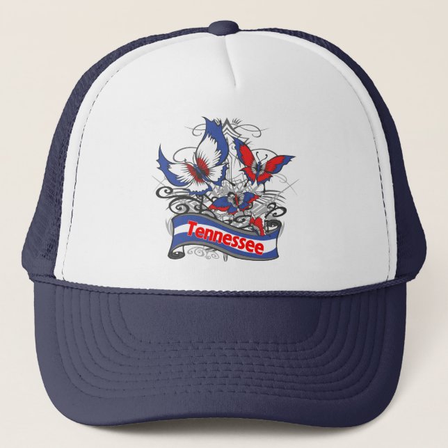 Tennessee Patriotism Butterfly Trucker Hat (Front)