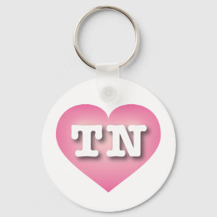 Tennessee Pink Fade Heart - I love TN Key Ring