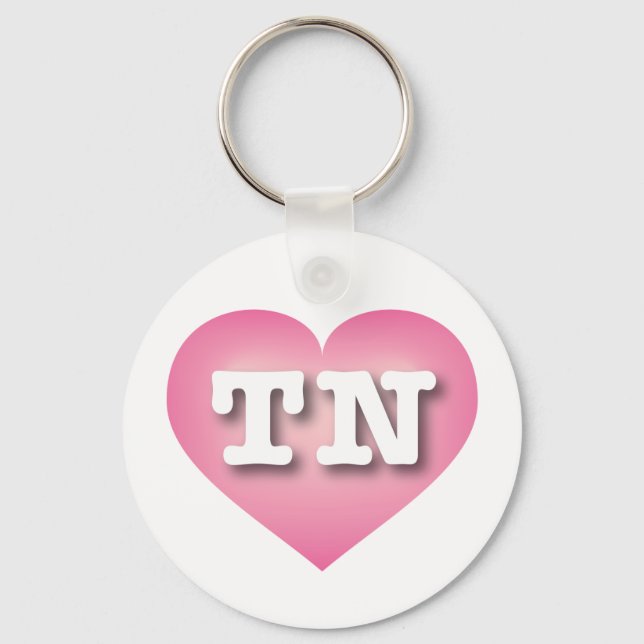 Tennessee Pink Fade Heart - I love TN Key Ring (Front)