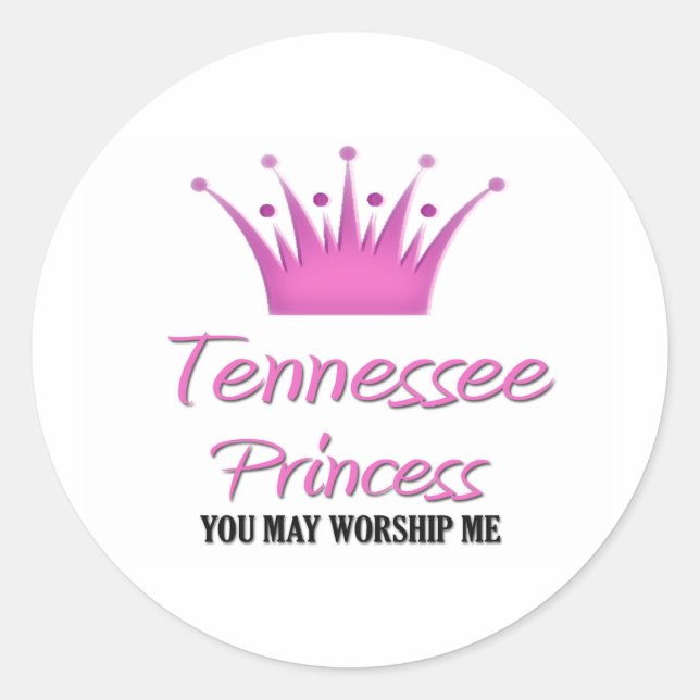 Tennessee Princess Classic Round Sticker (Front)