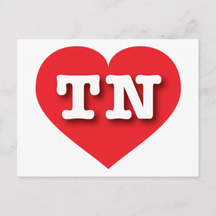Tennessee Red Heart - I love TN Postcard