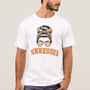 Tennessee Retro Messy Bun Sunglasses Orange Pride T-Shirt