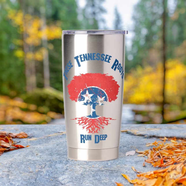 Tennessee Roots Flag Tree  Insulated Tumbler (Outdoor)