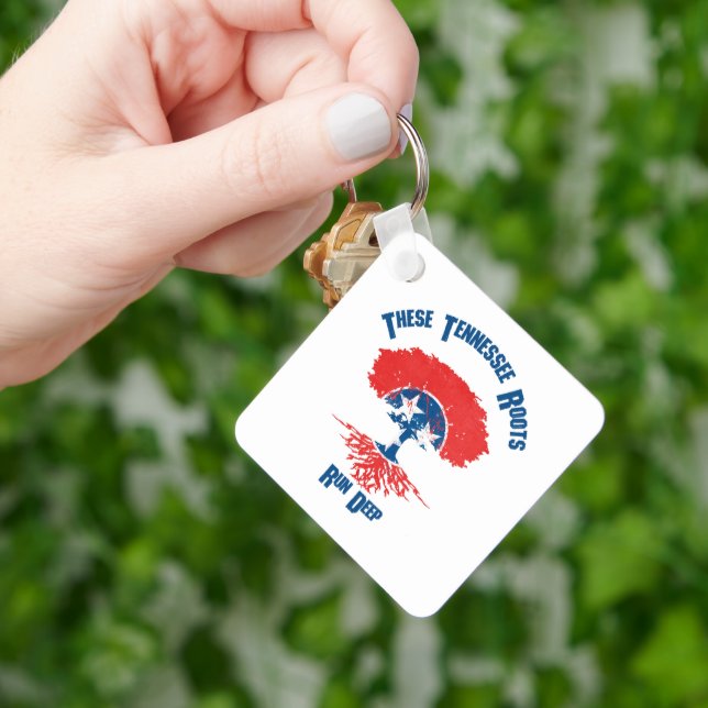 Tennessee Roots Flag Tree  Key Ring (Hand)