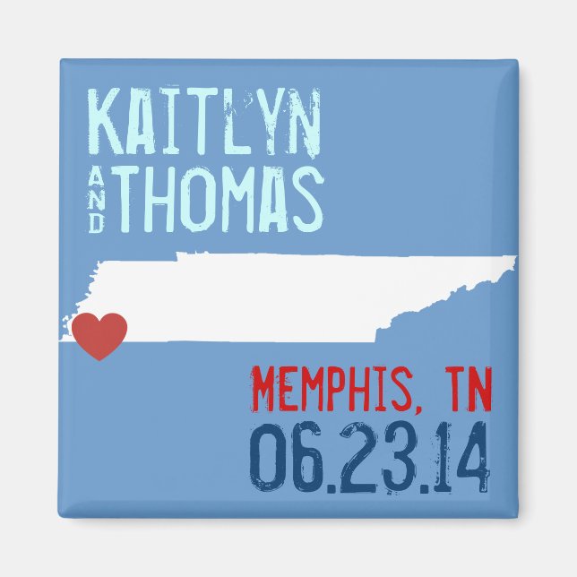 Tennessee Save the Date - Customisable City Magnet (Front)