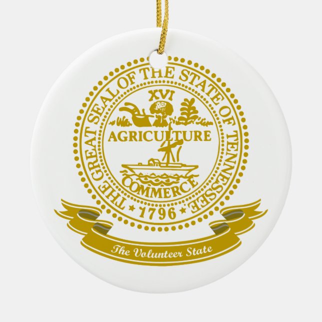 Tennessee Seal Ceramic Tree Decoration (Front)
