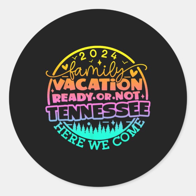 Tennessee Smoky Mountains Family Vacation Gatlinbu Classic Round Sticker (Front)