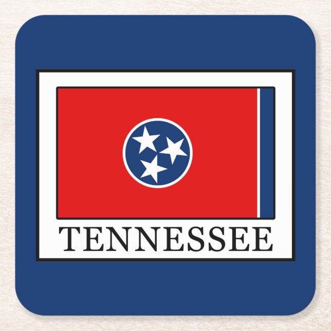 Tennessee Square Paper Coaster (Front)