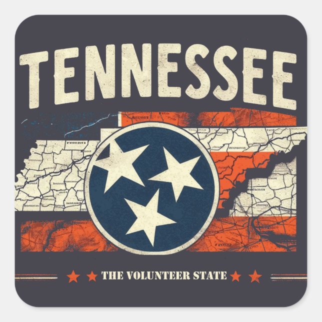 Tennessee Square Sticker (Front)