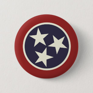 Tennessee state flag 6 cm round badge