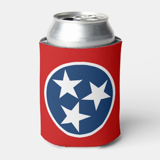 Tennessee State Flag Blue White Stars Can Cooler (Can Front)