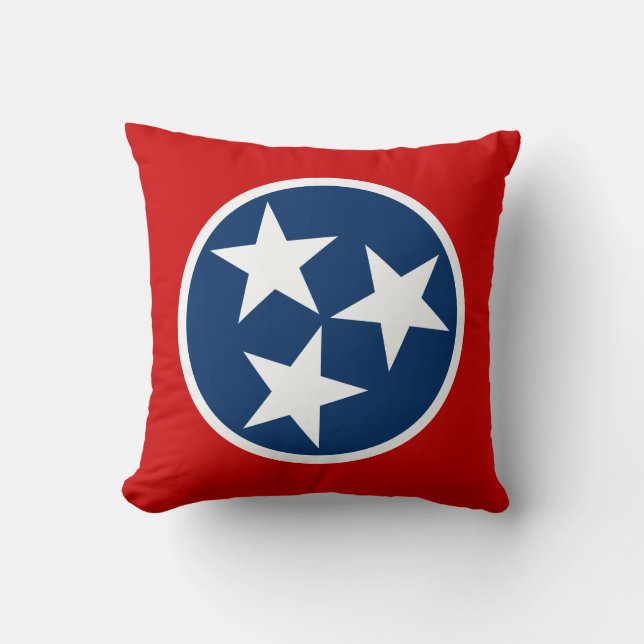 Tennessee State Flag Blue White Stars Cushion (Front)