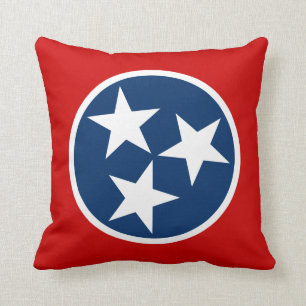 Tennessee State Flag Blue White Stars Cushion