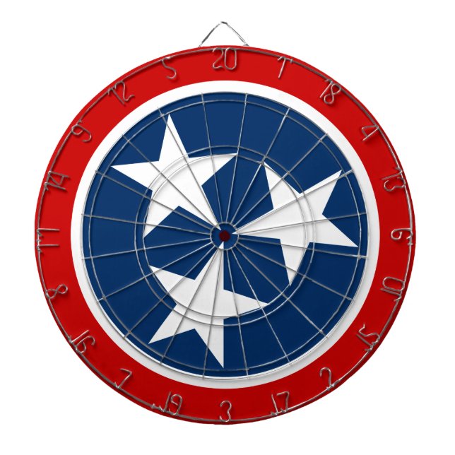 Tennessee State Flag Blue White Stars Dartboard (Front)