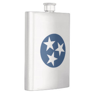 Tennessee State Flag Blue White Stars Hip Flask