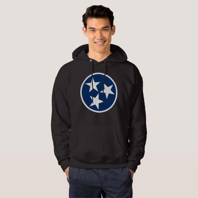 Tennessee State Flag Blue White Stars Hoodie (Front Full)
