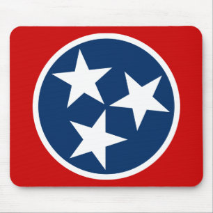 Tennessee State Flag Blue White Stars Mouse Mat