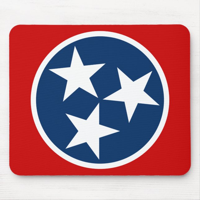 Tennessee State Flag Blue White Stars Mouse Mat (Front)