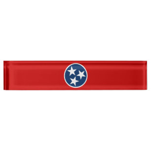 Tennessee State Flag Blue White Stars Nameplate