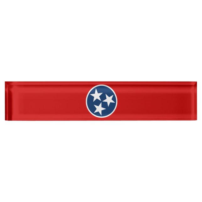 Tennessee State Flag Blue White Stars Nameplate (Front)