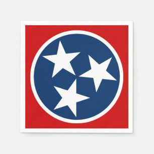 Tennessee State Flag Blue White Stars Napkin