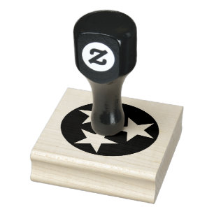 Tennessee State Flag Blue White Stars Rubber Stamp