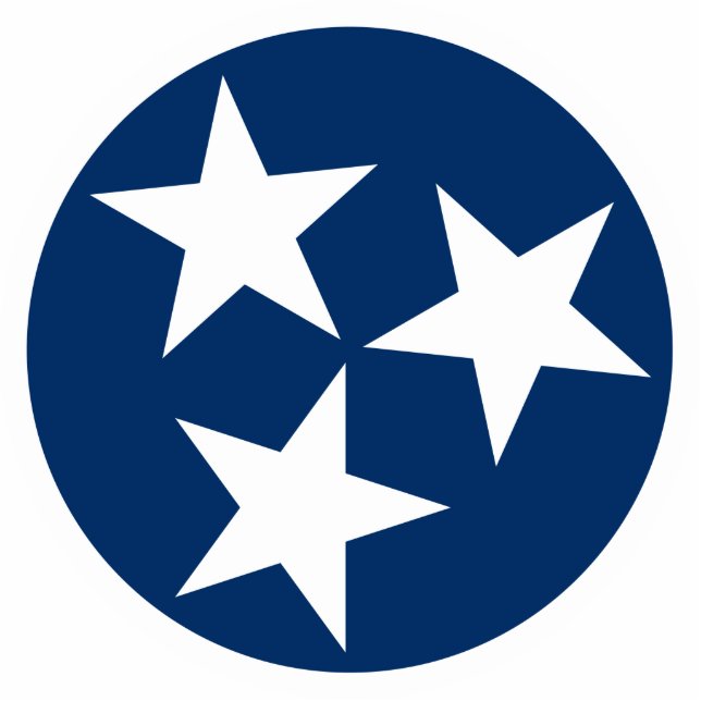 Tennessee State Flag Blue White Stars Standing Photo Sculpture (Front)